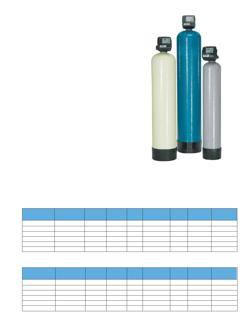 Watts, Filox™ models greensand plus™ models, Two media types | Watts NM16-W100F User Manual | Page 5 / 8