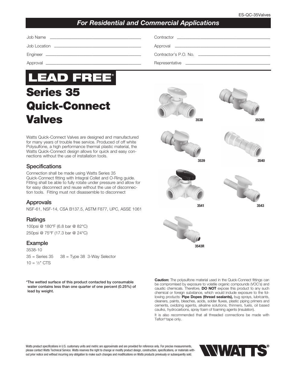 Watts 3559B User Manual | 4 pages