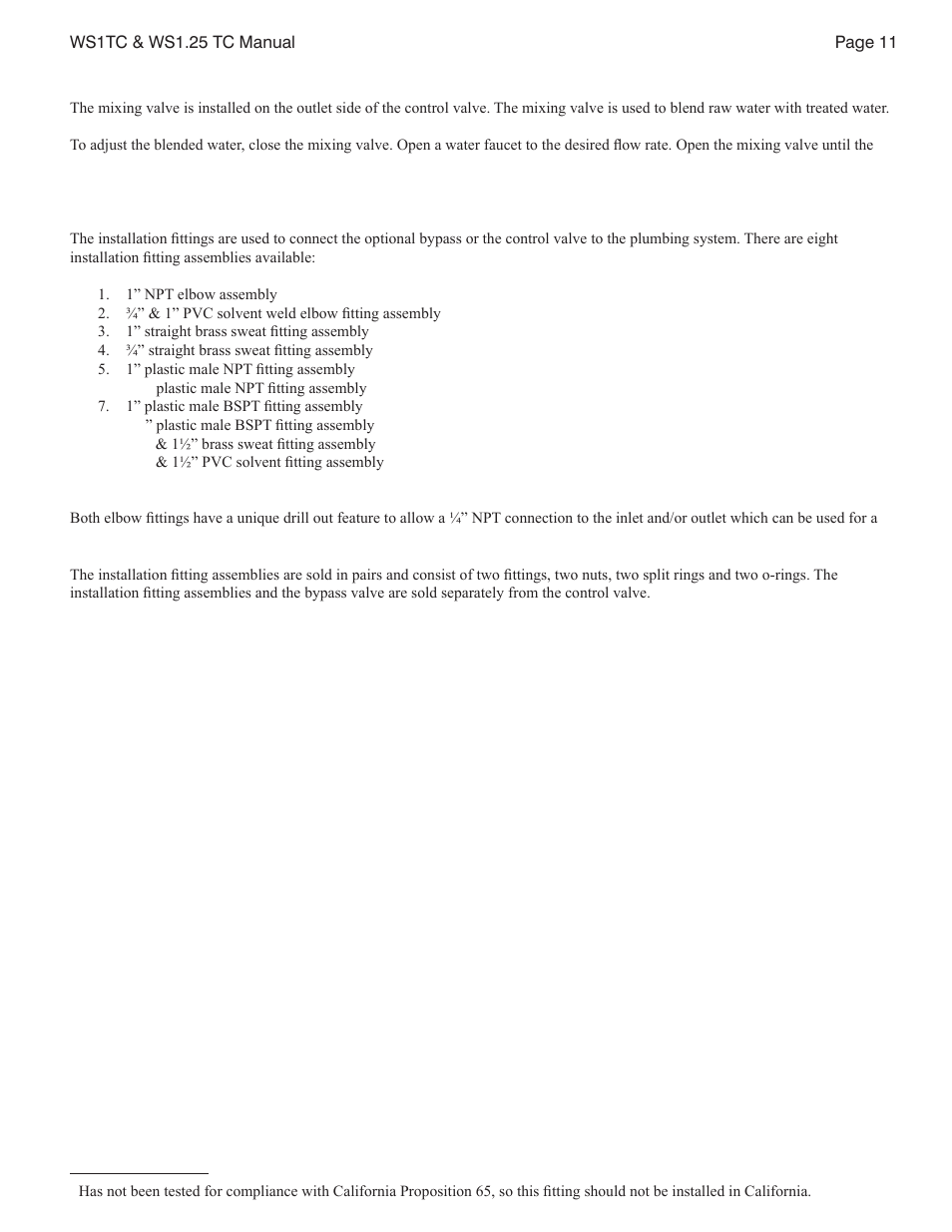 Watts W100F User Manual | Page 11 / 48