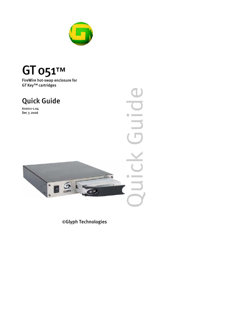 Glyph GT 051 User Manual | 30 pages