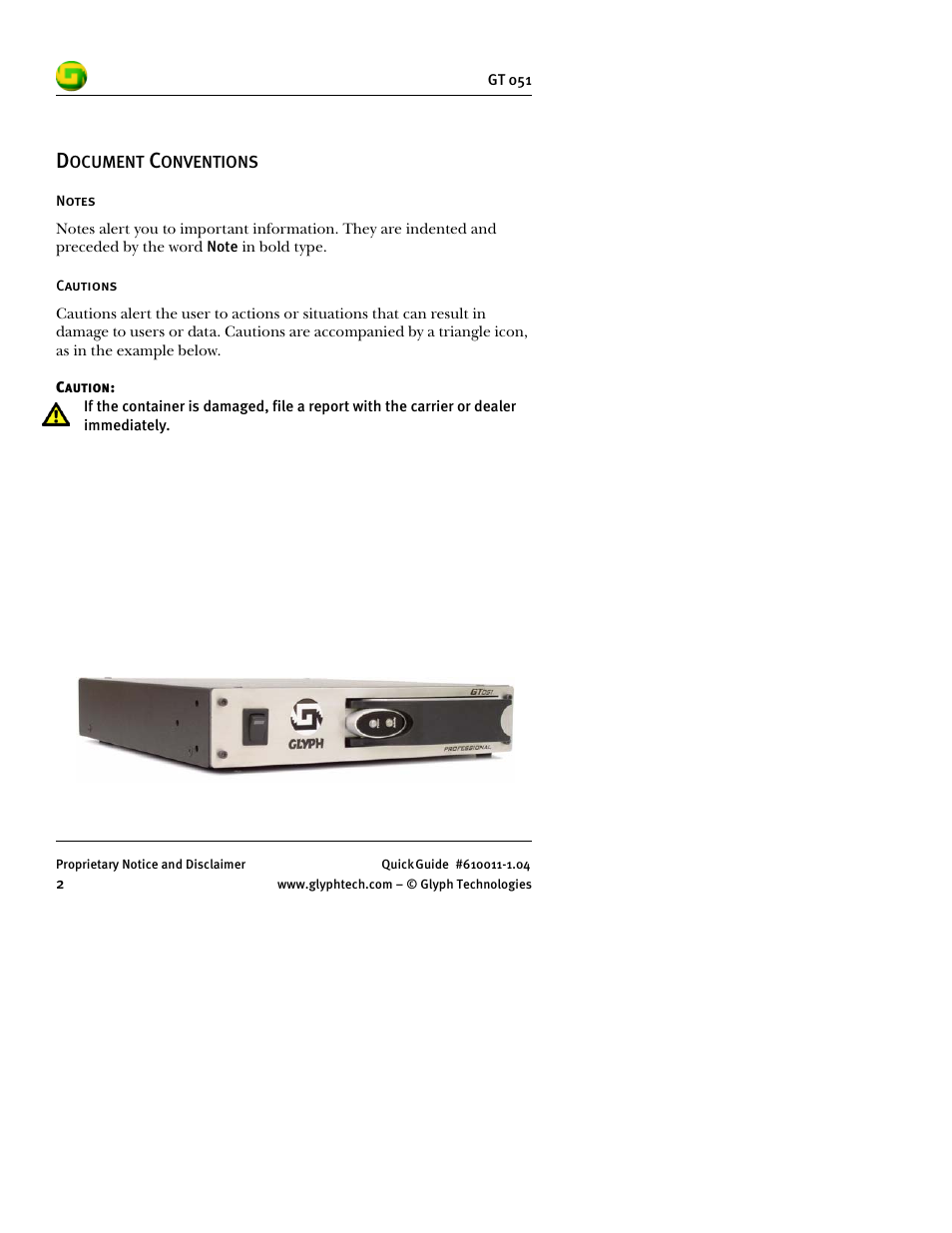 Glyph GT 051 User Manual | Page 4 / 30