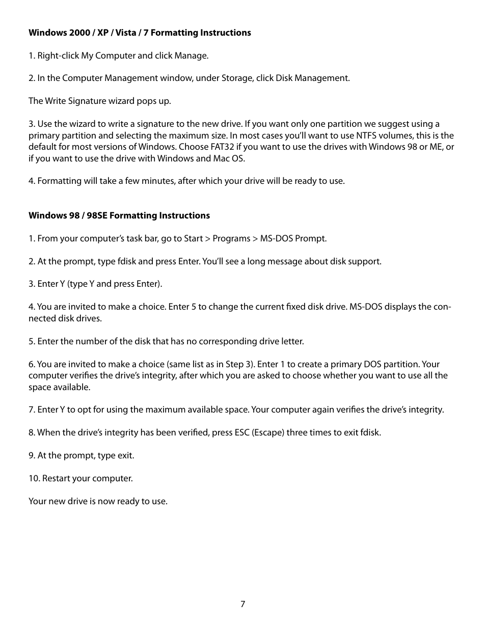 Glyph GT 103 FireWire 800 User Manual | Page 7 / 8