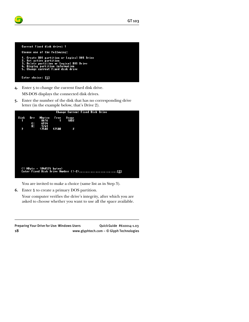 Glyph GT 103 User Manual | Page 20 / 32