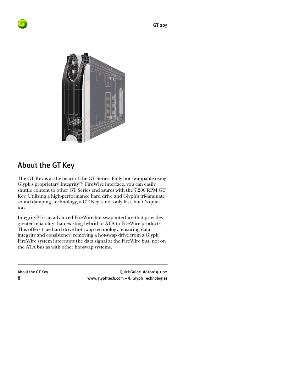 About the gt key | Glyph GT 205 User Manual | Page 10 / 30