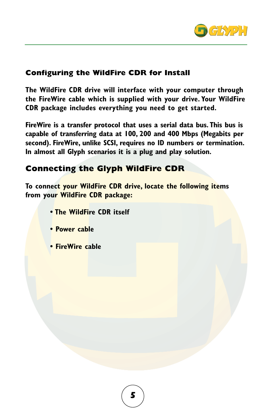 Glyph Firewire CDR User Manual | Page 5 / 12