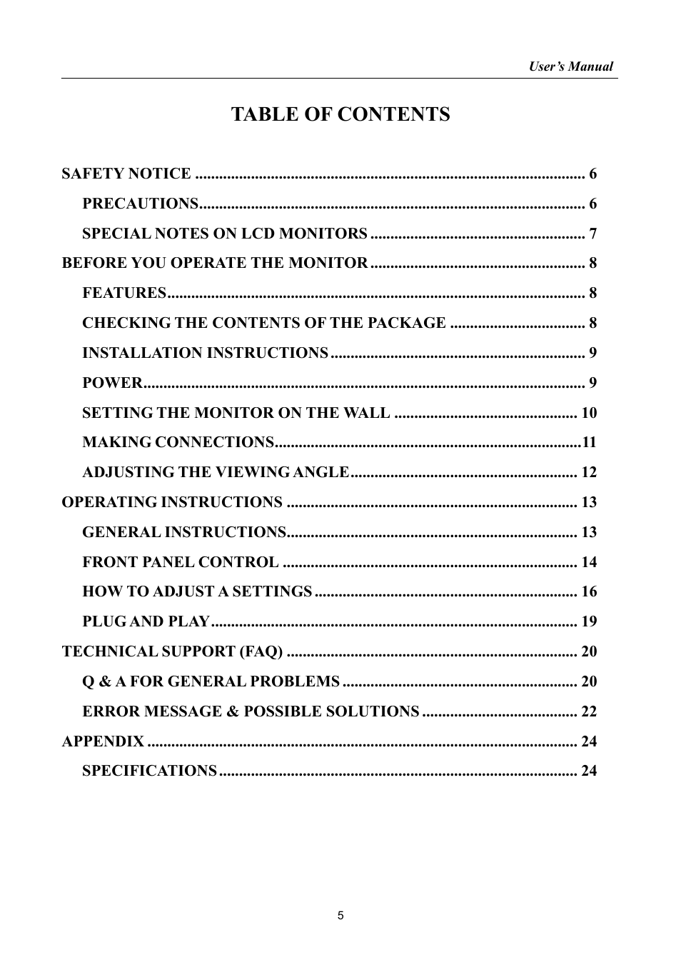 Hanns.G HL198 User Manual | Page 5 / 24