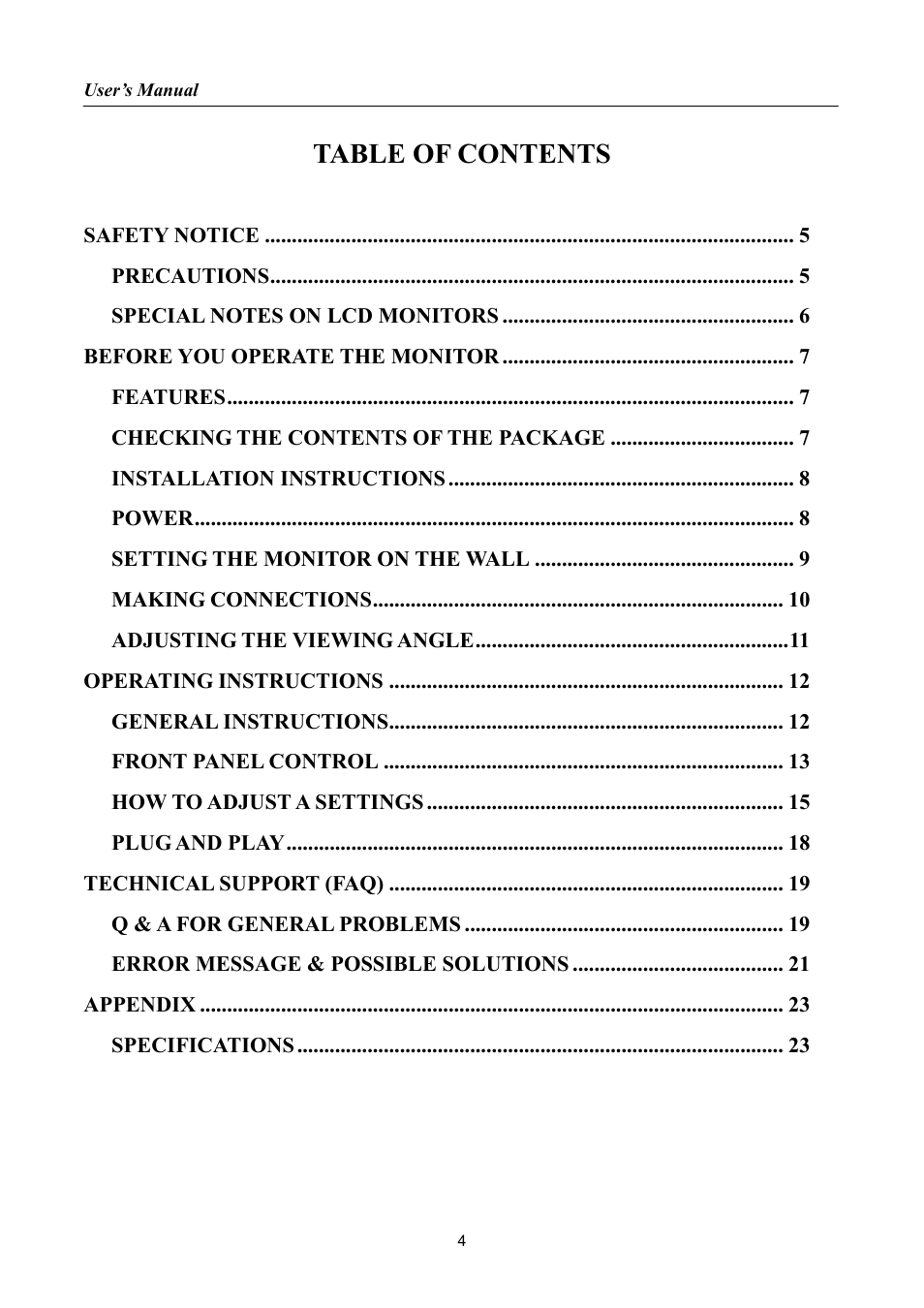 Hanns.G HP195 User Manual | Page 4 / 23