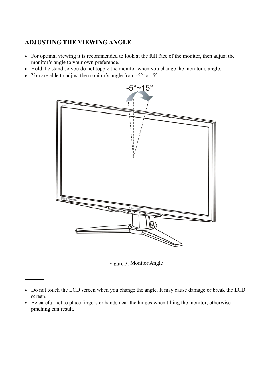 Adjusting the viewing angle | Hanns.G HS233 User Manual | Page 11 / 21