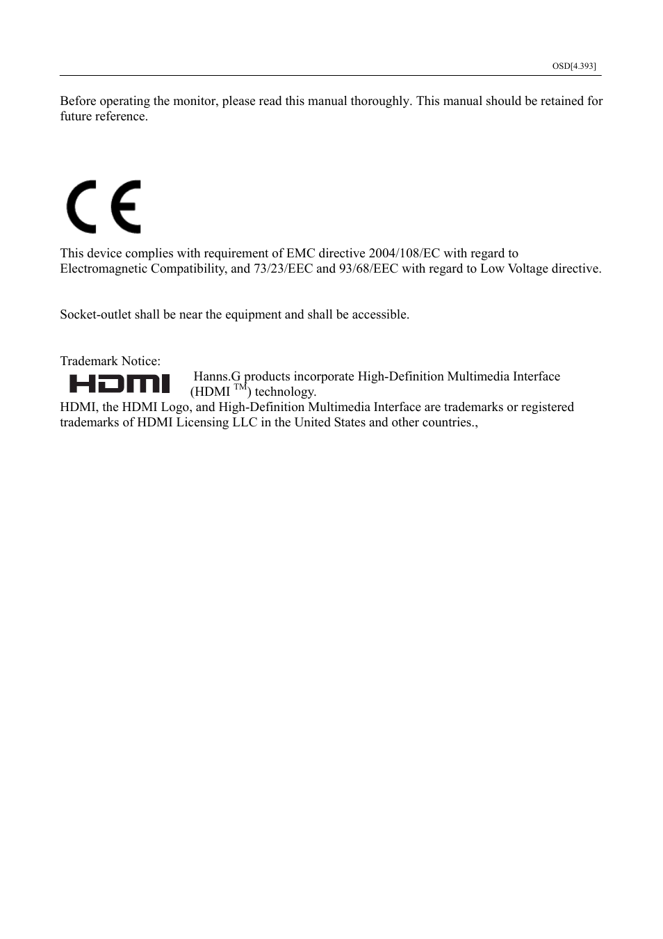 Hanns.G HS233 User Manual | Page 2 / 21