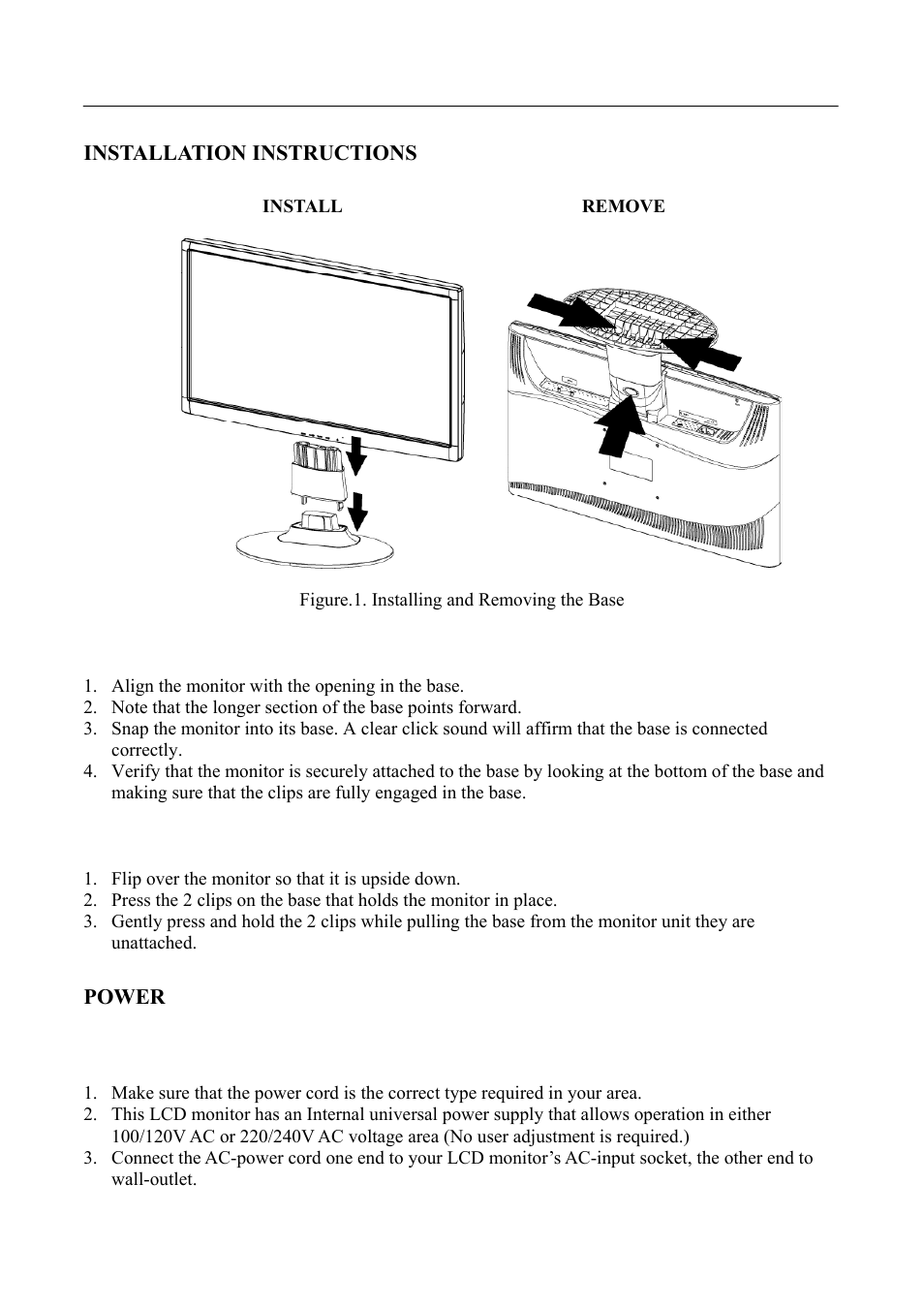 9b9binstallation instructions, 10b10bpower, Installation instructions | Power | Hanns.G HH241 User Manual | Page 8 / 24