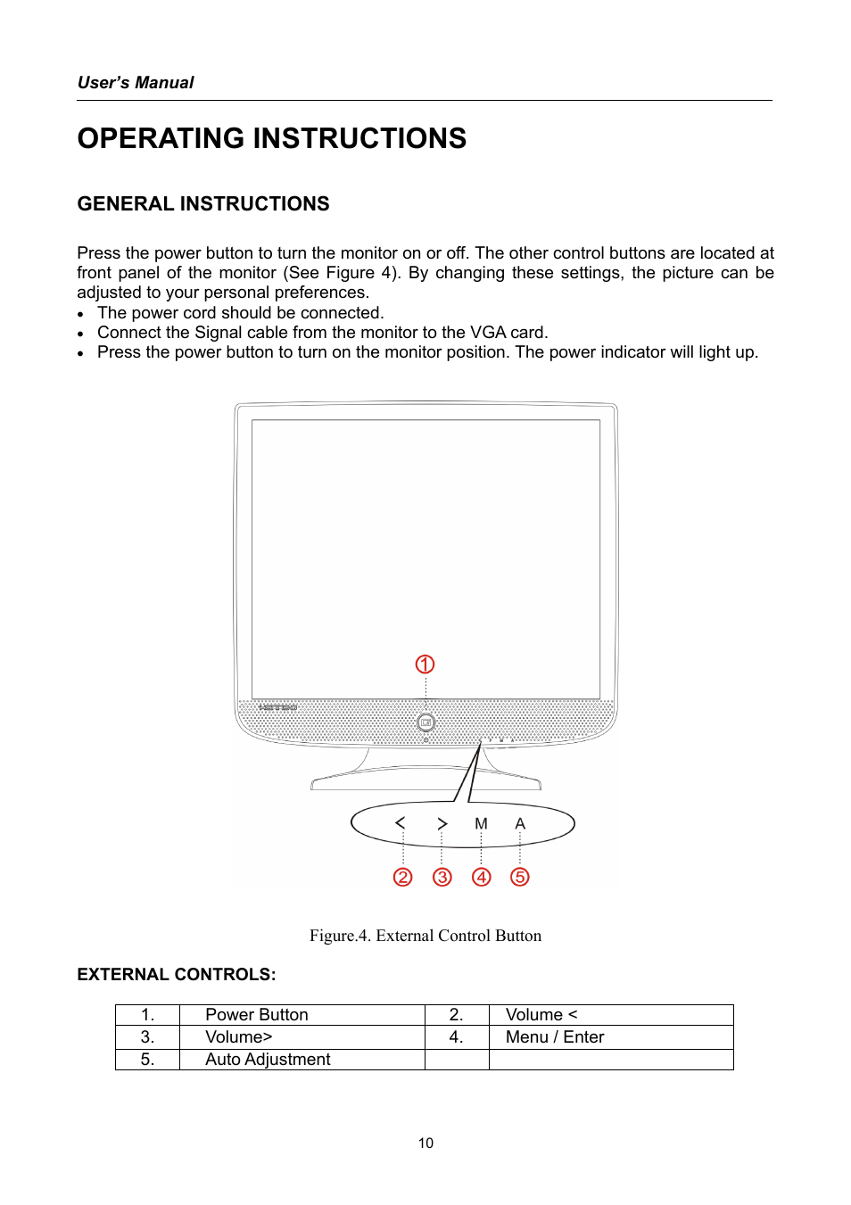 Operating instructions, General instructions | Hanns.G HQ191 User Manual | Page 10 / 20