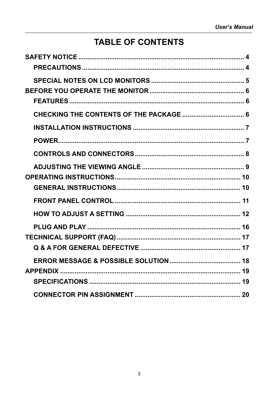 Hanns.G HQ191 User Manual | Page 3 / 20