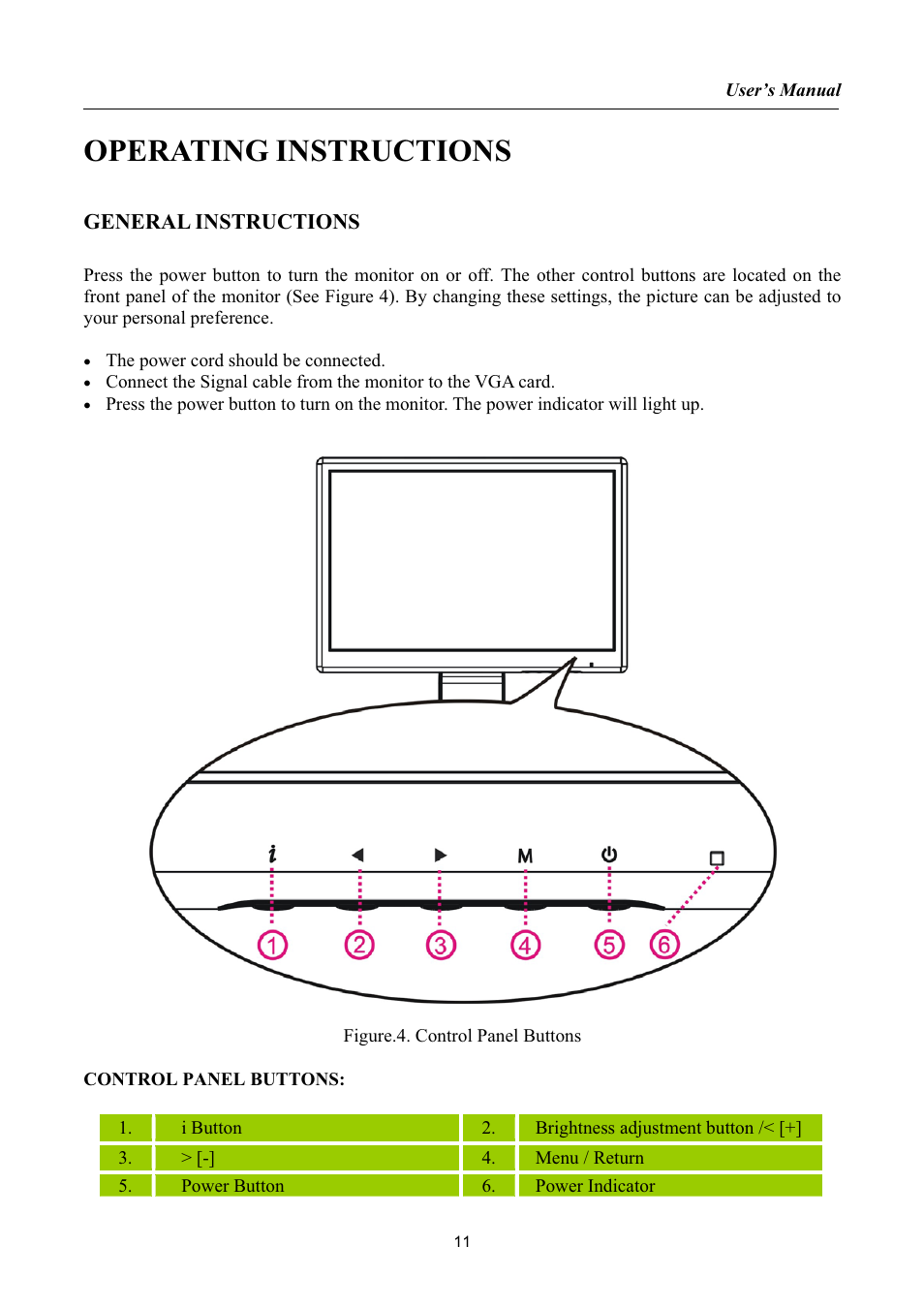 Operating instructions | Hanns.G HW173 User Manual | Page 11 / 20