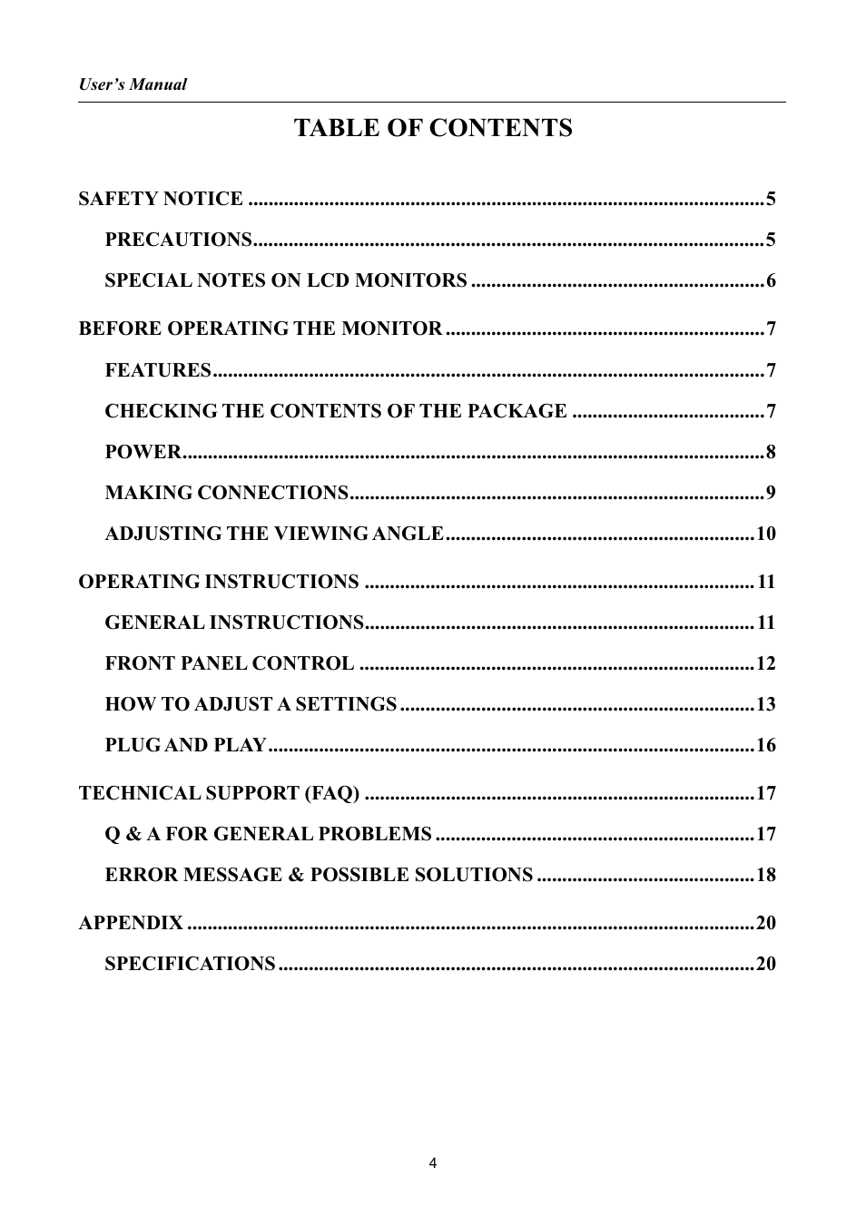 Hanns.G HW173 User Manual | Page 4 / 20