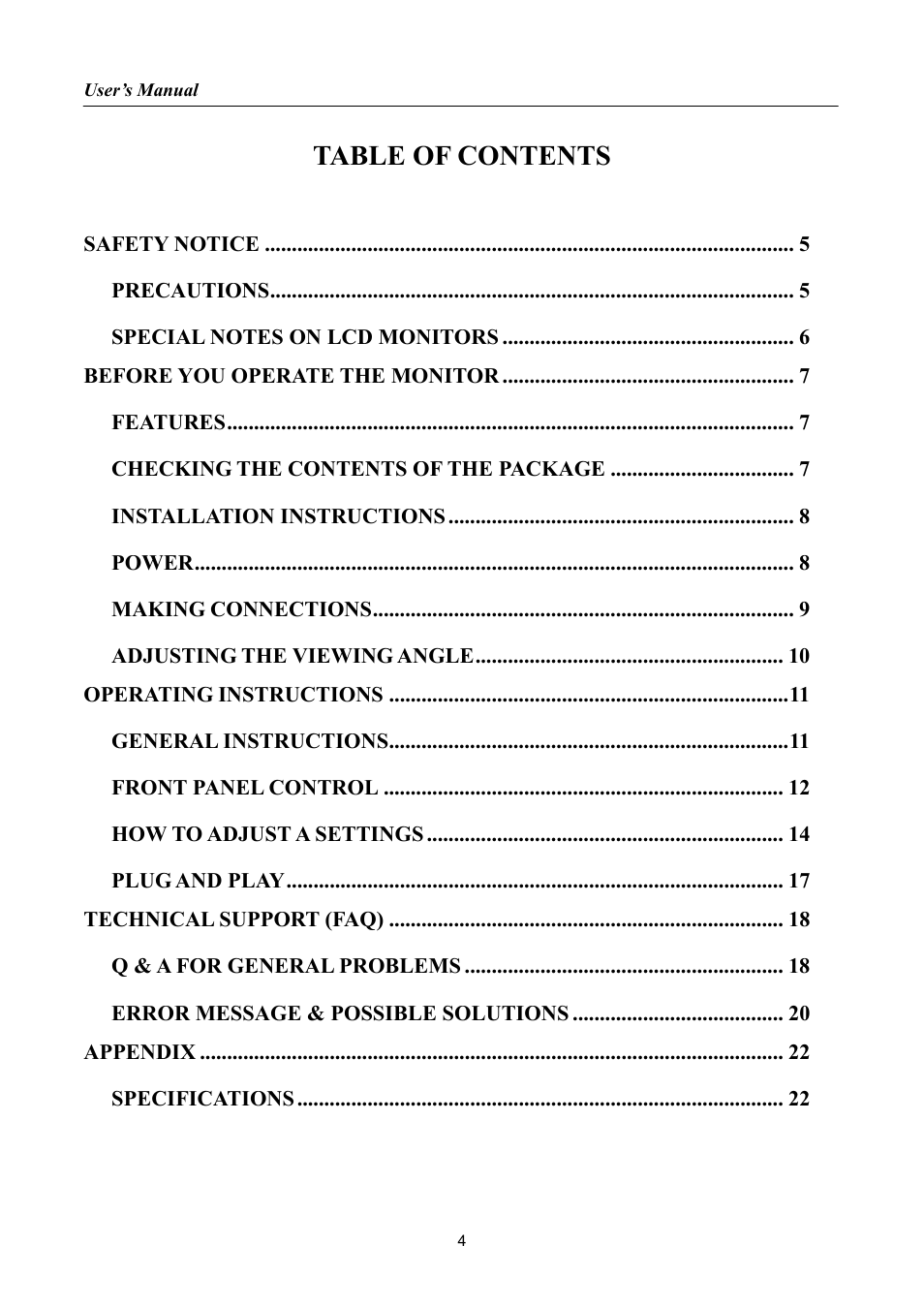 Hanns.G HH191 User Manual | Page 4 / 22