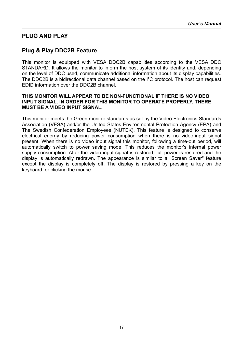 Plug and play | Hanns.G HC194 User Manual | Page 17 / 20