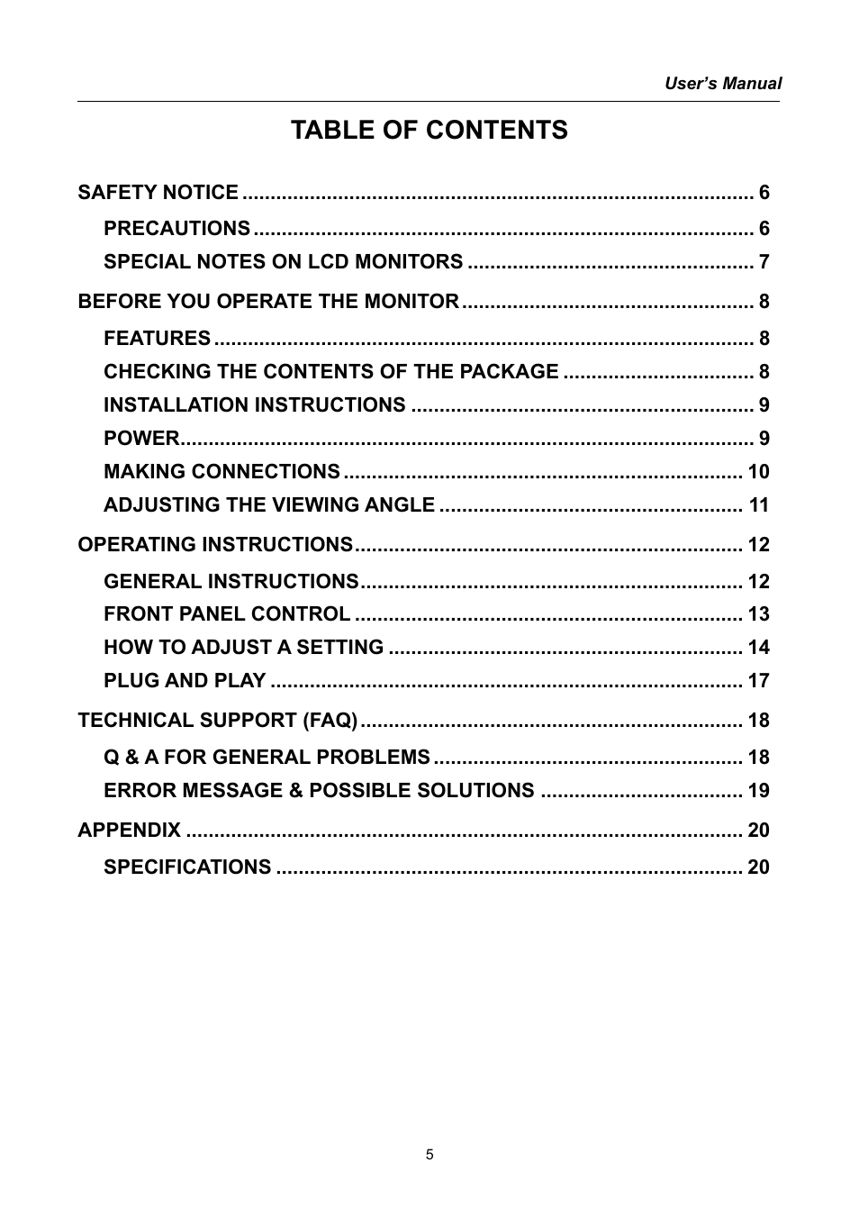 Hanns.G HG171 User Manual | Page 5 / 20