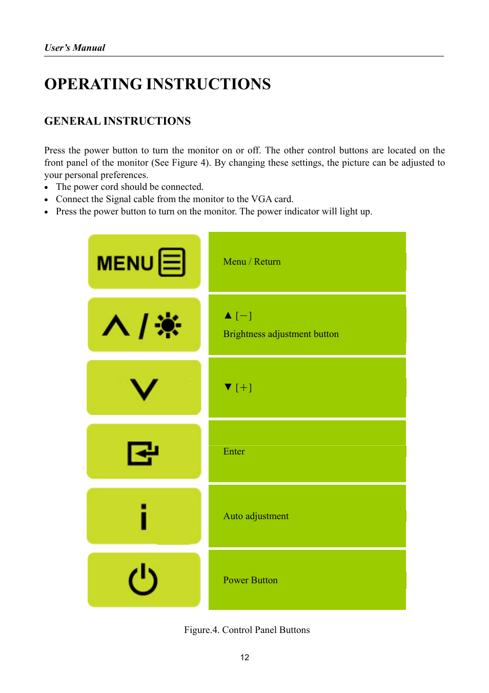 Operating instructions, General instructions | Hanns.G HK162 User Manual | Page 12 / 21