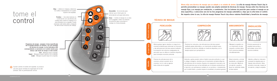 Tome el control | Human Touch iJoy 130 Robotic Massage Chair User Manual | Page 22 / 24