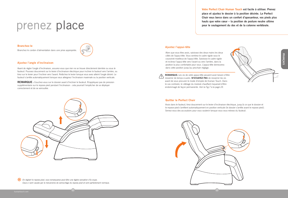 Prenez place | Human Touch PC-086 Perfect Chair User Manual | Page 14 / 24