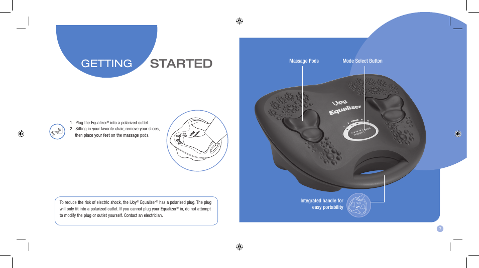 Started, Getting | Human Touch EQ 400 Equalizer Foot Pro Massager User Manual | Page 4 / 8