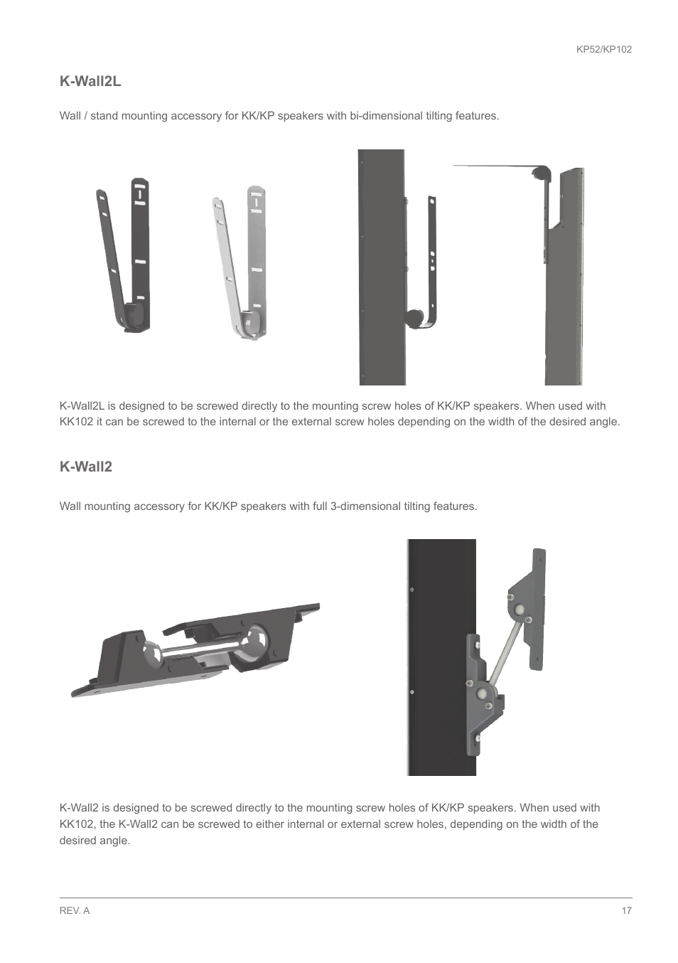 K-wall2l, K-wall2 | K-array KP102 User Manual | Page 17 / 24