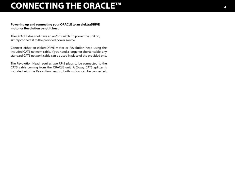 Connecting the oracle | Kessler MOTION CONTROL: Oracle Controller Full (2.06.2 SL) User Manual | Page 4 / 43