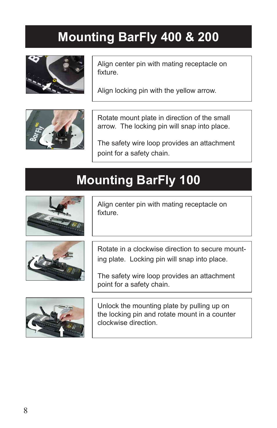 Mounting barfly 100 | Kino Flo BarFly 100/200/400 User Manual | Page 8 / 16