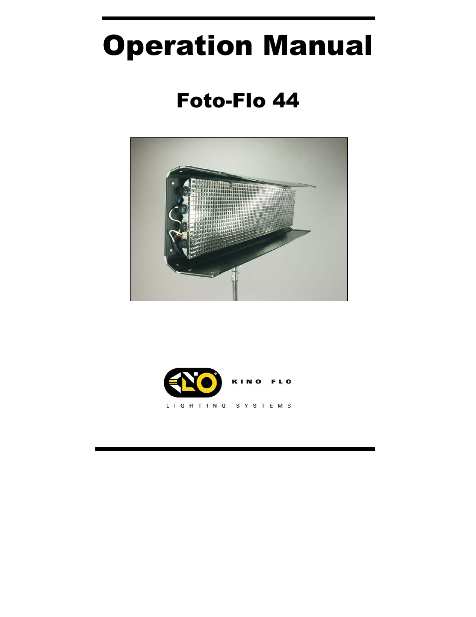 Kino Flo Foto-Flo 44 User Manual | 9 pages