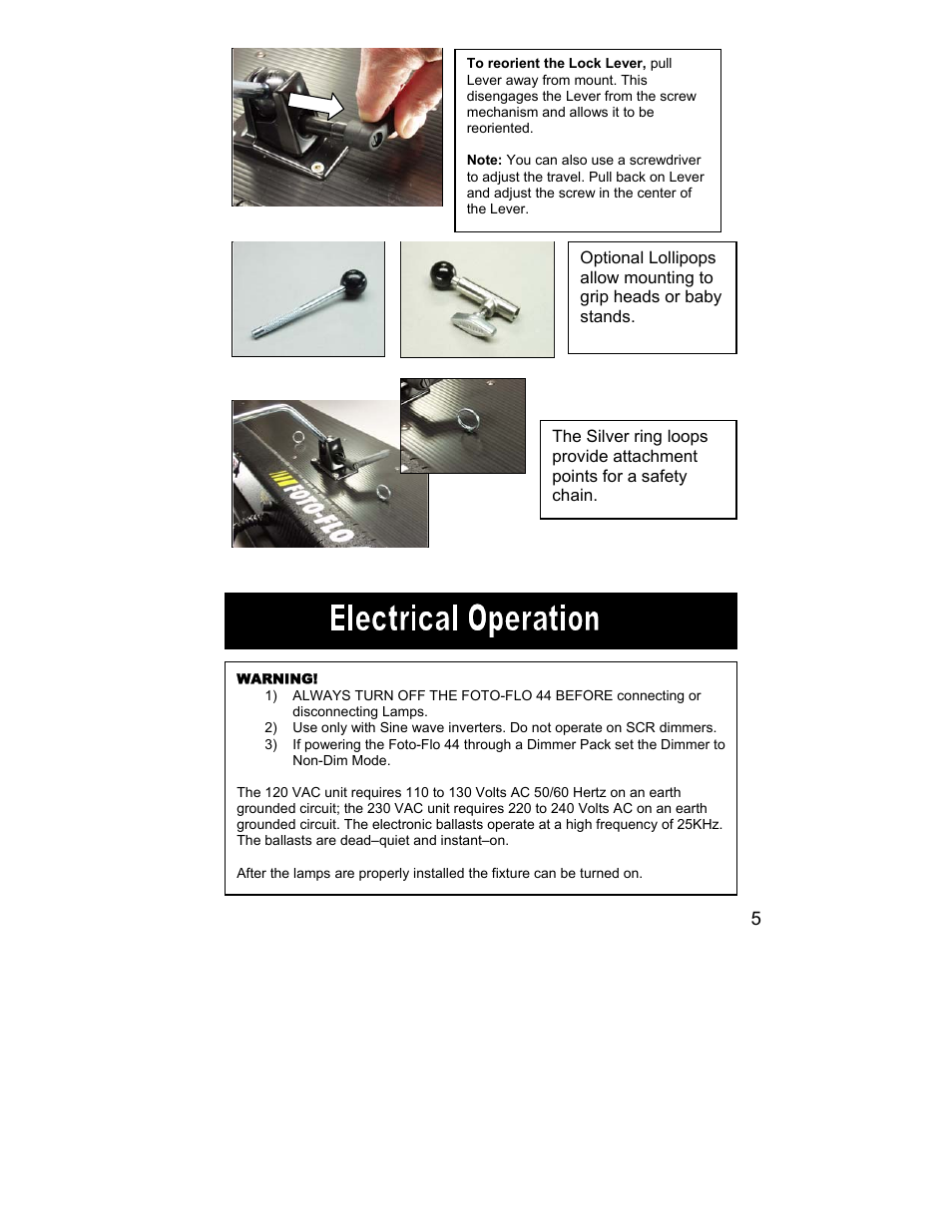 Kino Flo Foto-Flo 44 User Manual | Page 5 / 9