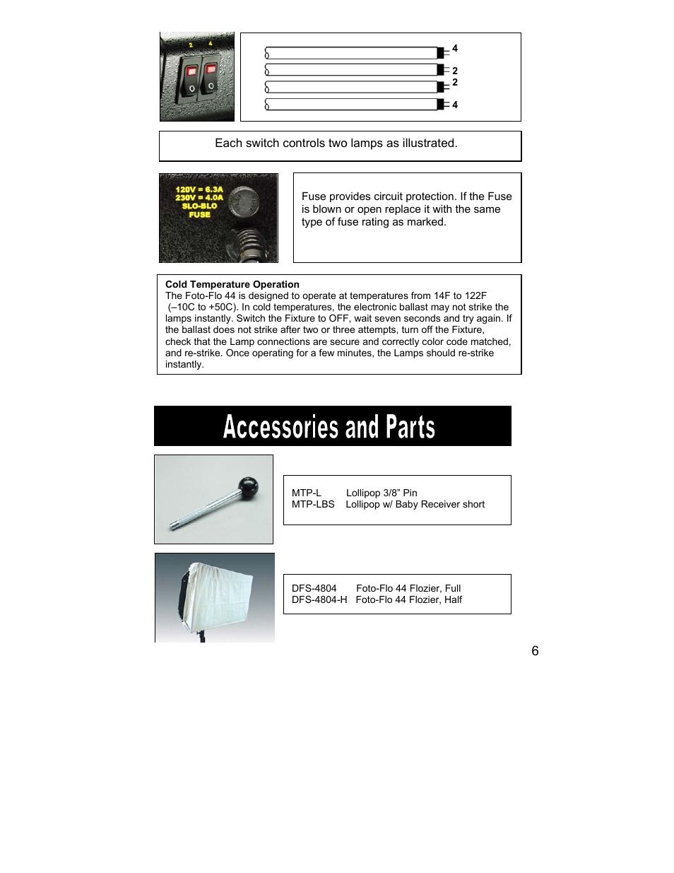 Kino Flo Foto-Flo 44 User Manual | Page 6 / 9
