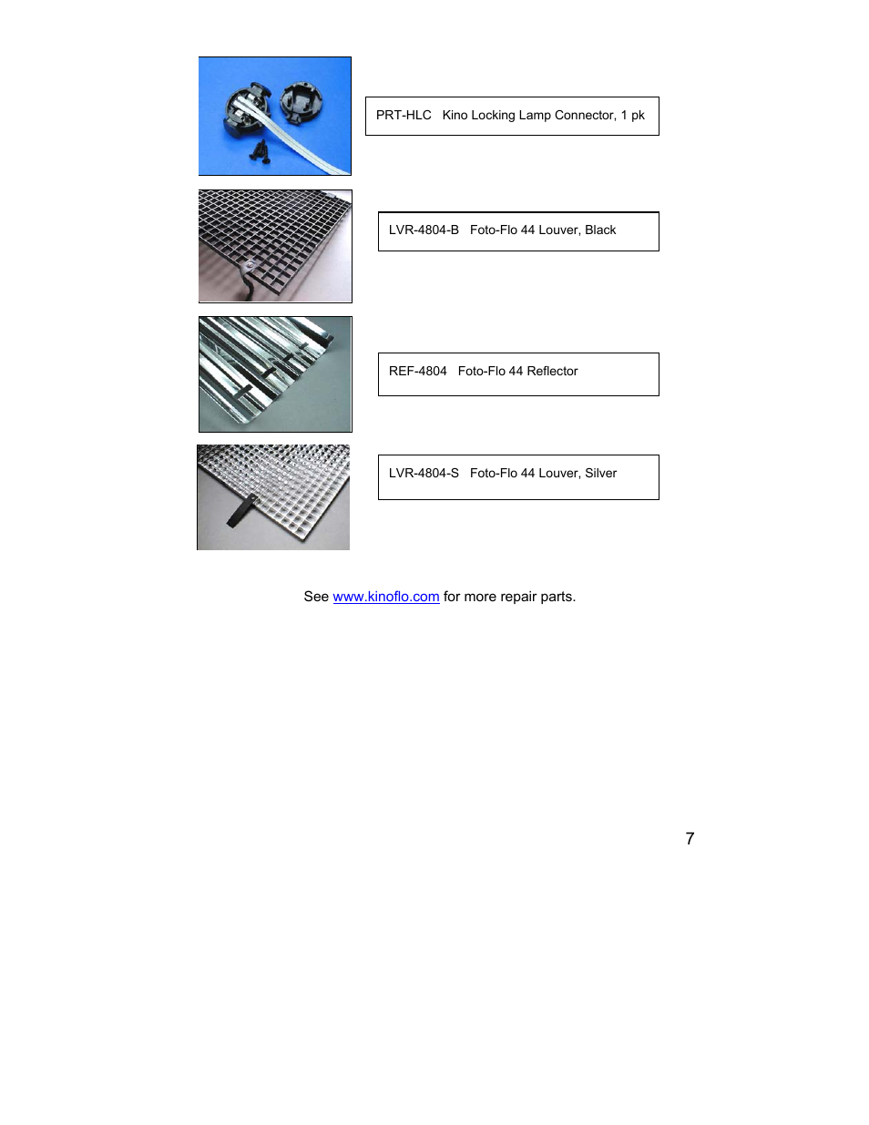 Kino Flo Foto-Flo 44 User Manual | Page 7 / 9