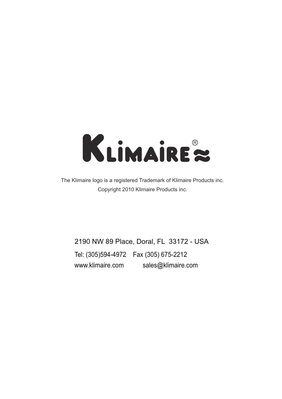 Klimaire KSIL024-H219 Service Manual User Manual | Page 59 / 59
