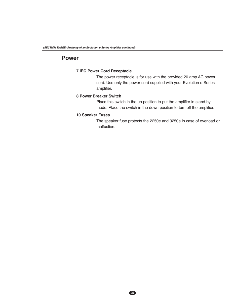 Power | Krell Evolution e Series Manual User Manual | Page 25 / 40