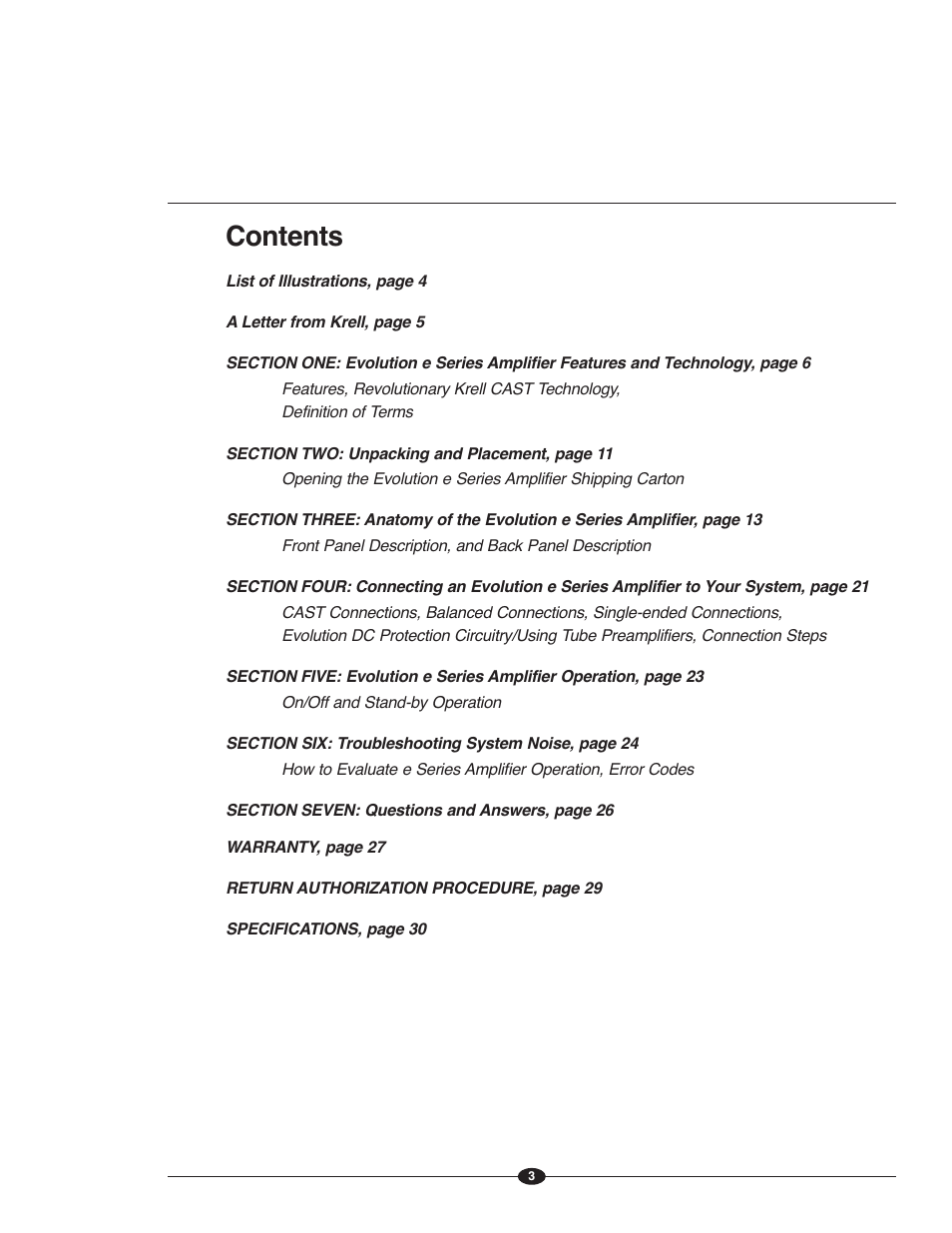 Krell Evolution e Series Manual User Manual | Page 3 / 40