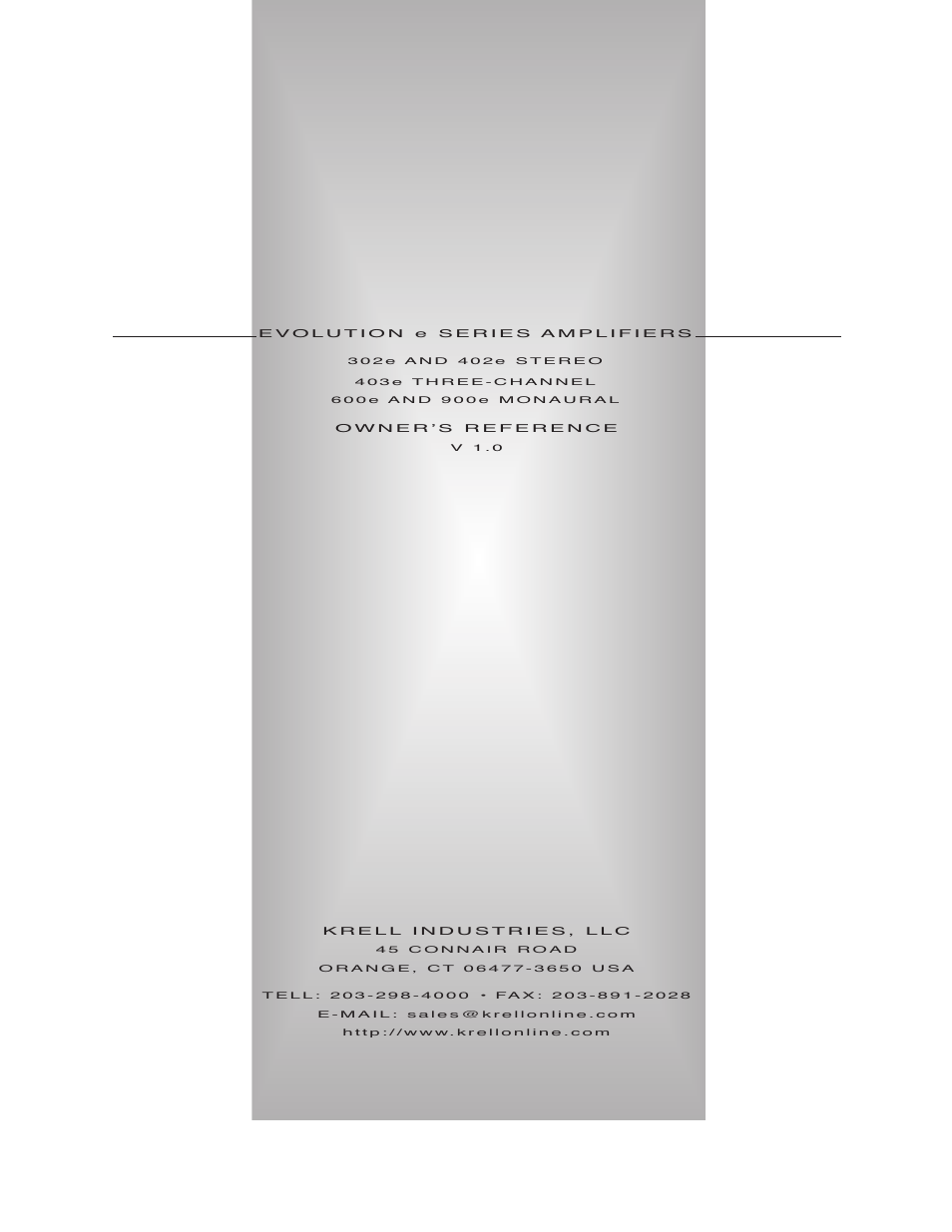 Krell Evolution e Series Manual User Manual | Page 40 / 40