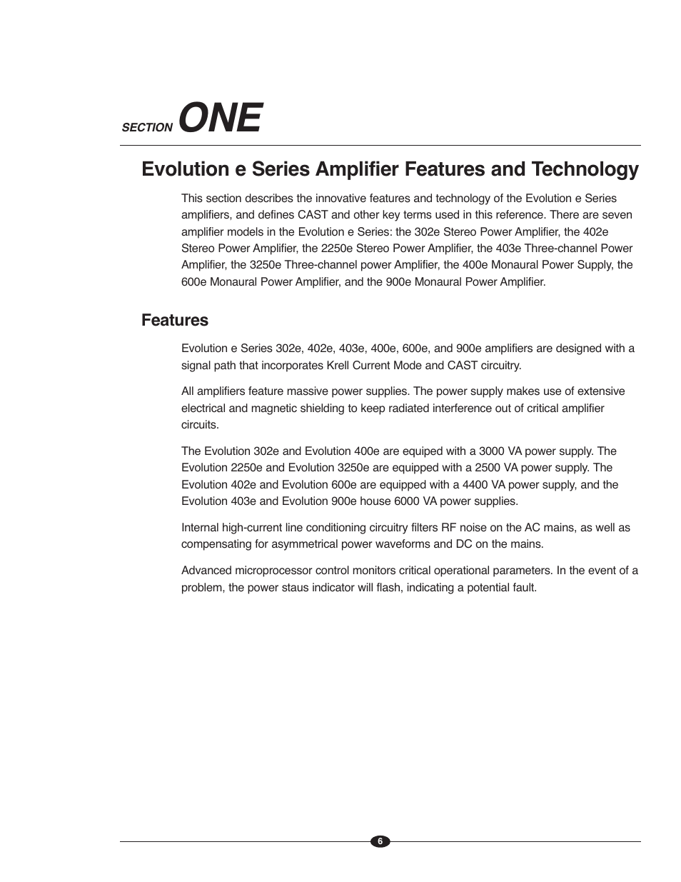 Features | Krell Evolution e Series Manual User Manual | Page 6 / 40