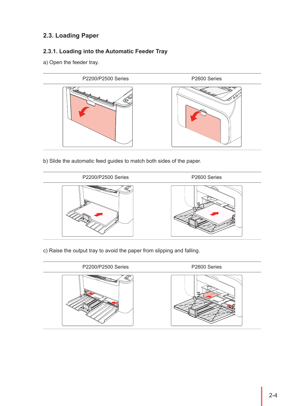 Loading paper, Loading into the automatic feeder tray, Loading paper -4 | Loading into the automatic feeder tray -4 | Pantum P2500W User Manual | Page 15 / 78