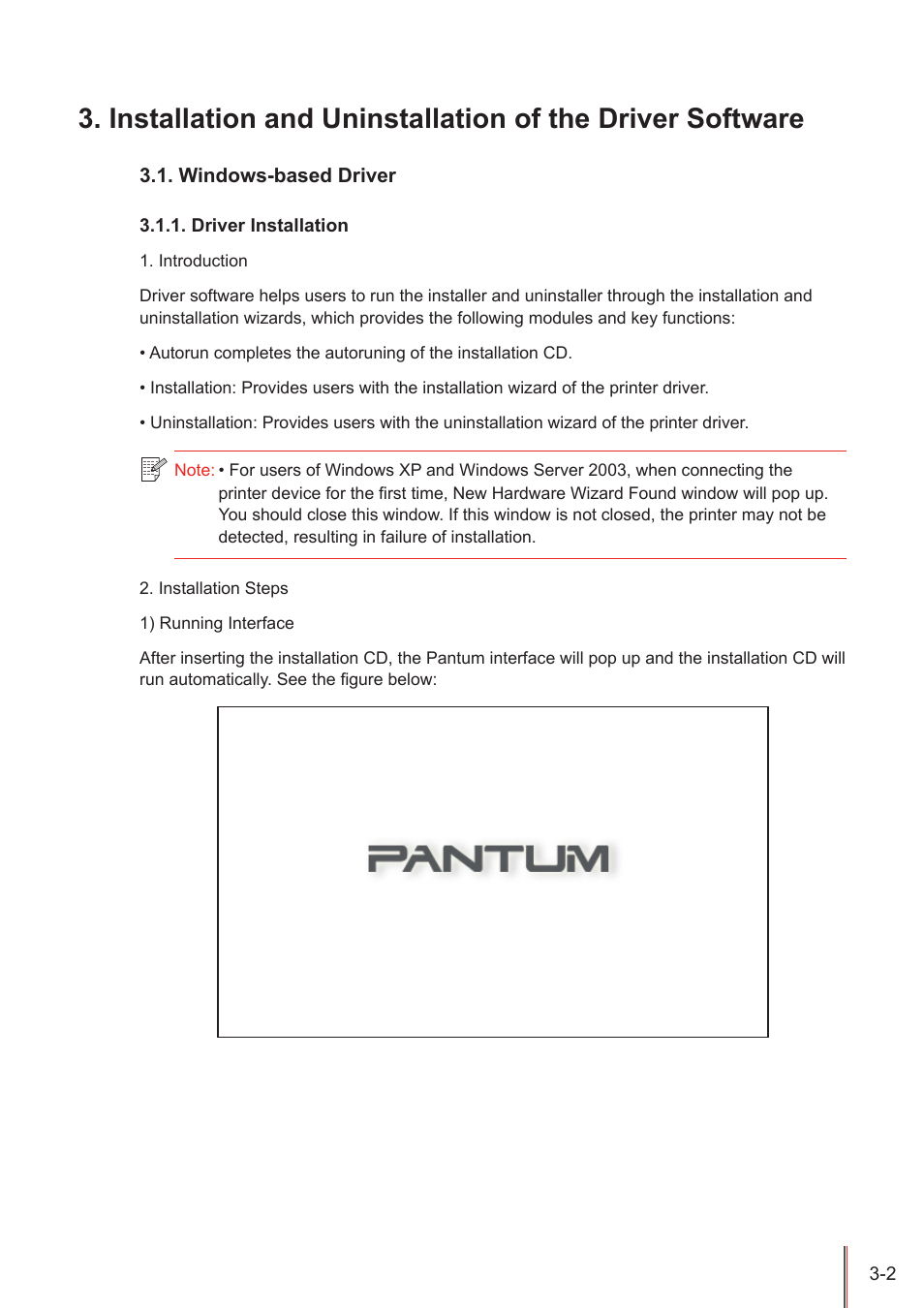 Windows-based driver, Driver installation, Windows-based driver -2 | Driver installation -2 | Pantum P2500W User Manual | Page 20 / 78