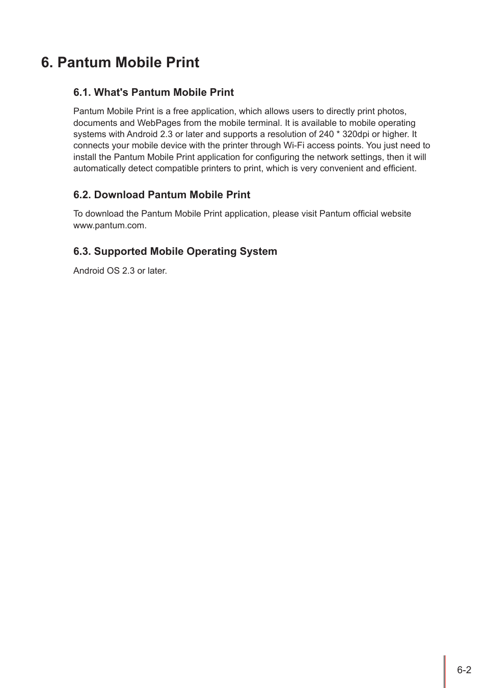 Pantum mobile print, What's pantum mobile print, Download pantum mobile print | Supported mobile operating system, Pantum mobile print -2, What's pantum mobile print -2, Download pantum mobile print -2, Supported mobile operating system -2 | Pantum P2500W User Manual | Page 45 / 78