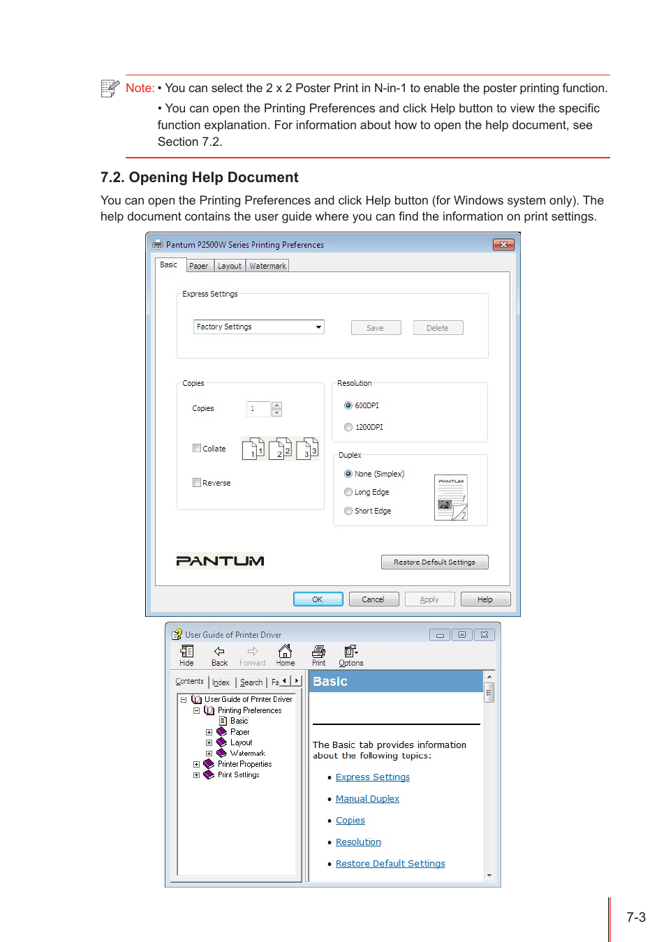 Opening help document, Opening help document -3 | Pantum P2500W User Manual | Page 48 / 78