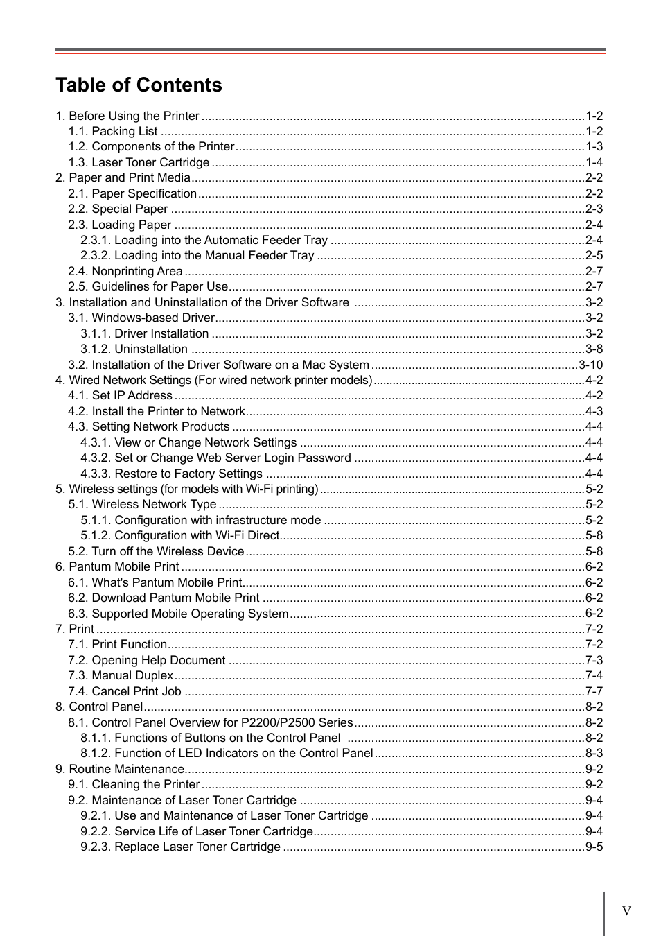 Pantum P2500W User Manual | Page 6 / 78