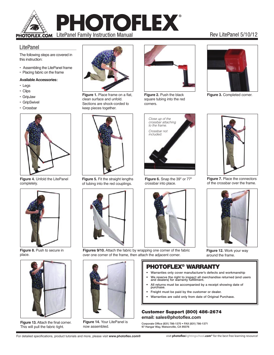 Photoflex LP-3939WS LitePanel Fabric White/Silver 39 x 39 inch User Manual | 1 page