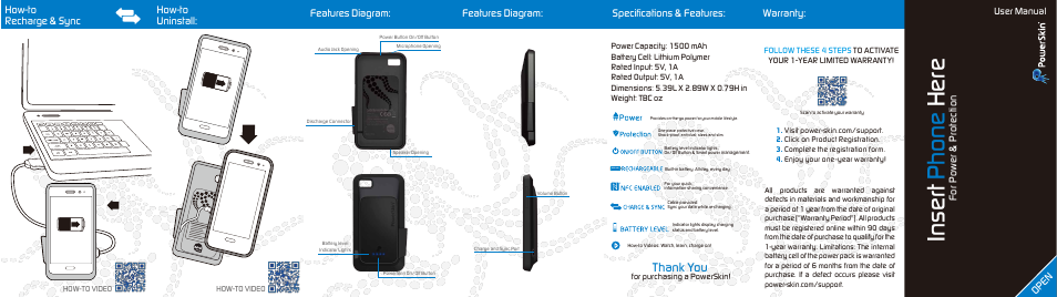 PowerSkin BlackBerry Z10 (BC01BYB101-BK) User Manual | 2 pages