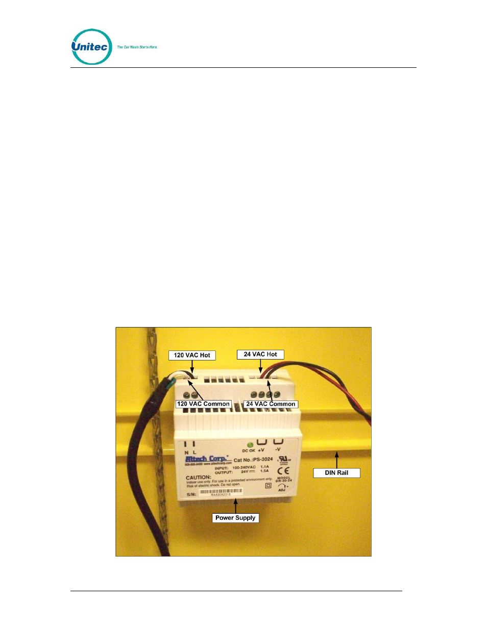 Appendix a: 120 vac power supply (optional) | Unitec EZ Trak User Manual | Page 27 / 31