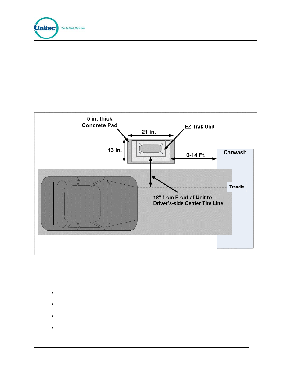 2 mechanical requirements, 3 ez trak – standard installation, Mechanical requirements | Ez trak – standard installation, Figure 2. ez trak base placement | Unitec EZ Trak User Manual | Page 7 / 31