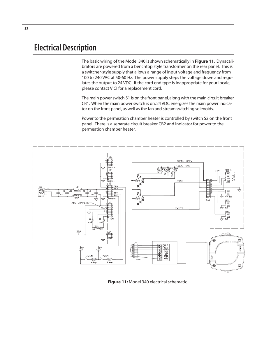 Electrical description | VICI 340 Dynacalibrator User Manual | Page 36 / 44