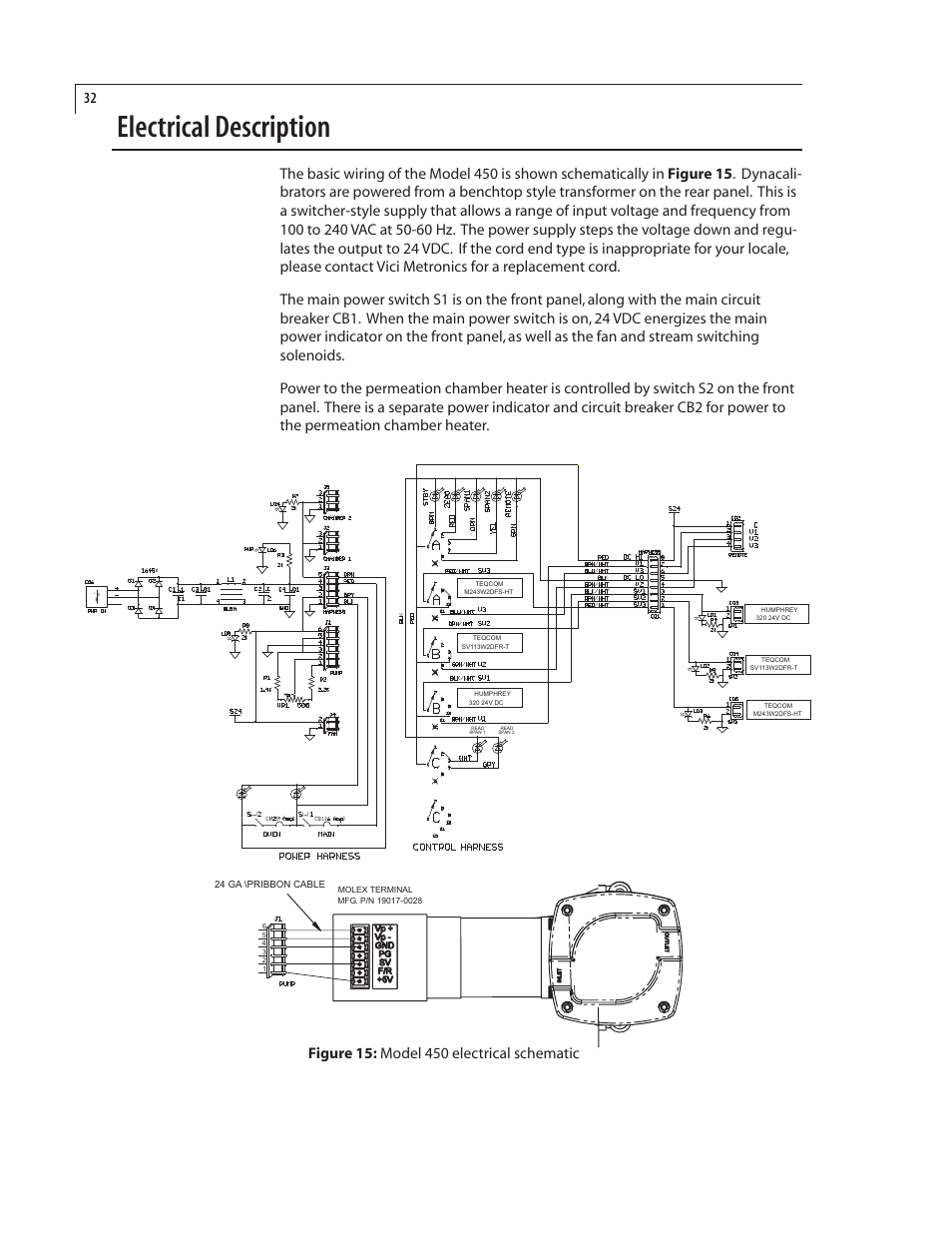 Electrical description | VICI 450 Dynacalibrator User Manual | Page 36 / 44