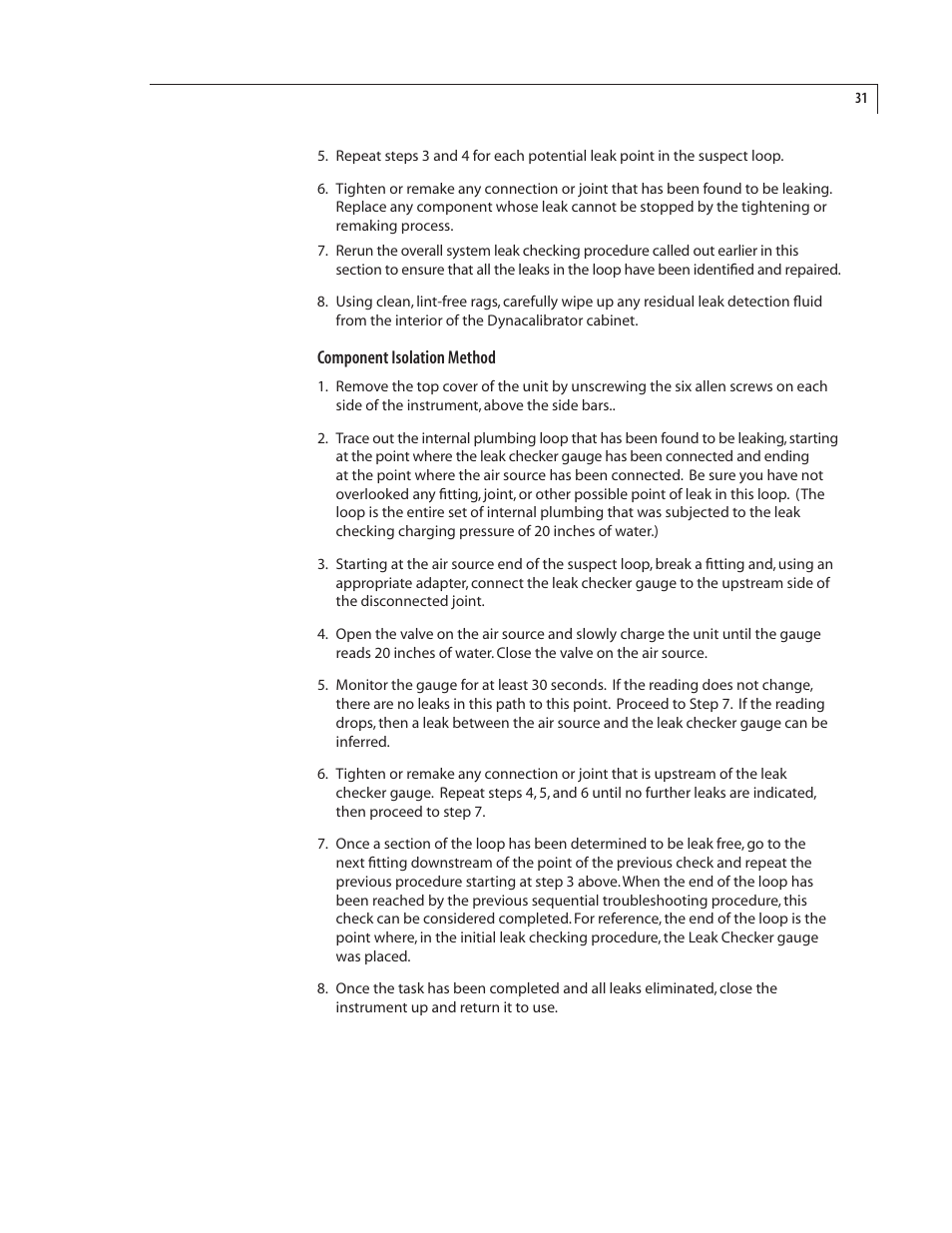 VICI 500 Dynacalibrator User Manual | Page 35 / 37