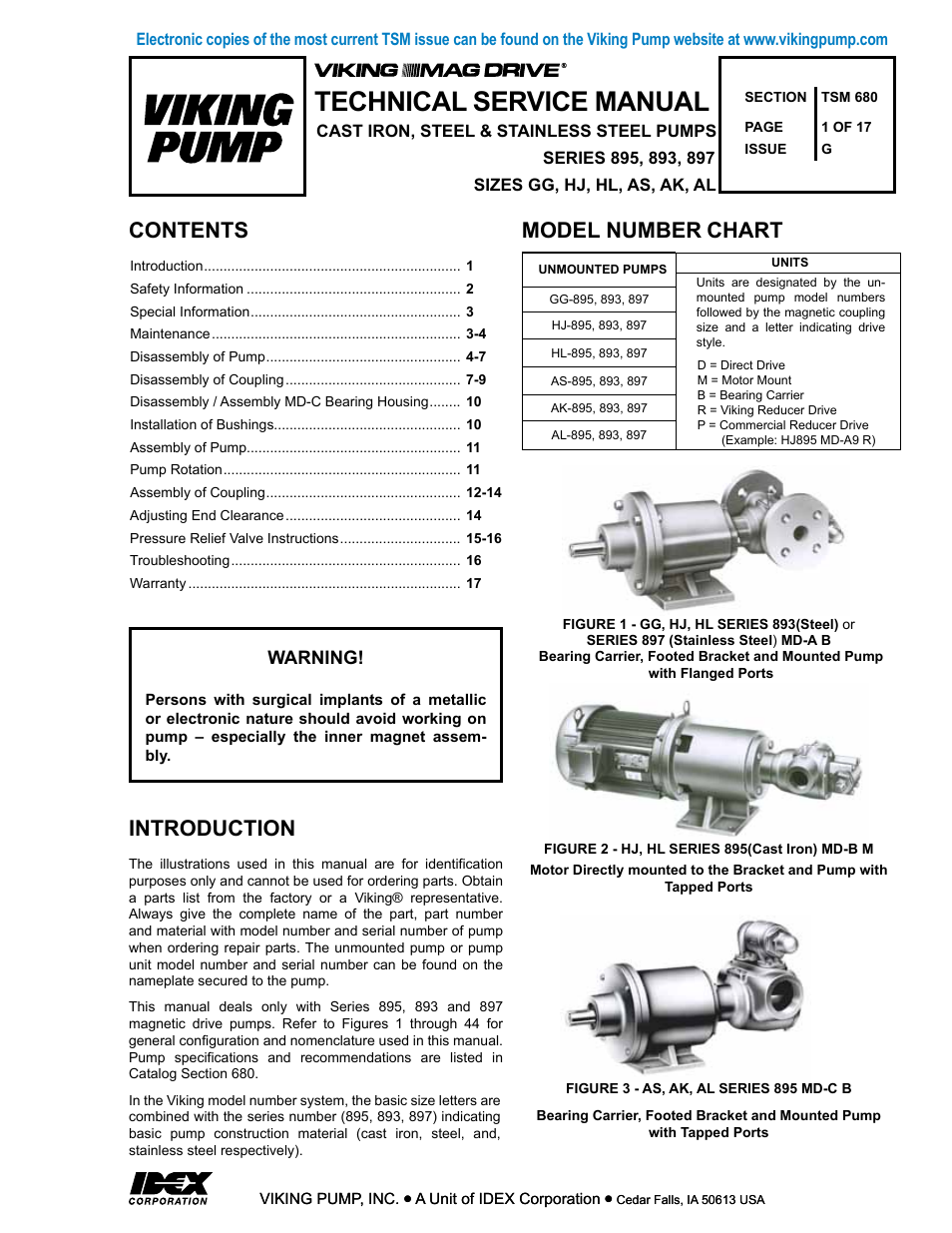 Viking Pump TSM680: 895, 893 and 897 Mag Drive User Manual | 17 pages